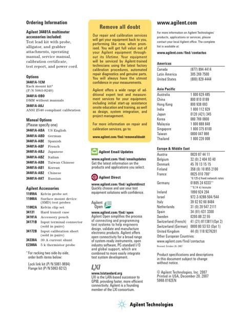 Agilent 34401a | PDF | Calibration | Electrical Engineering