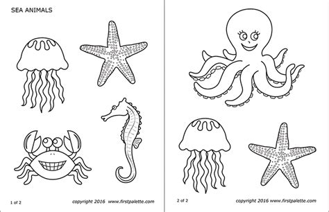 Free Ocean Animal Printables - Printable Templates