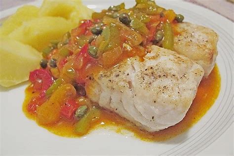 Fried Turbot Fillet with Paprika-caper Sauce