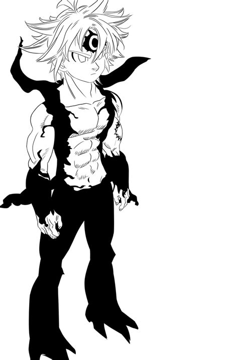 Meliodas Assault Mode Lineart by Christianlg on DeviantArt