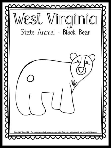 West Virginia State Animal Coloring Page (Black Bear!) {FREE Printable ...