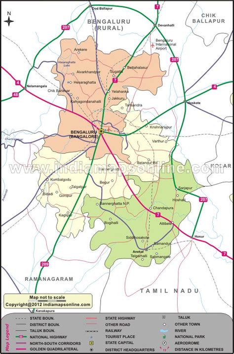 Bangalore north map - Map of Bangalore north (Karnataka - India)