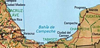 Bay of Campeche Map – Locations and Maps of Atlantic Ocean