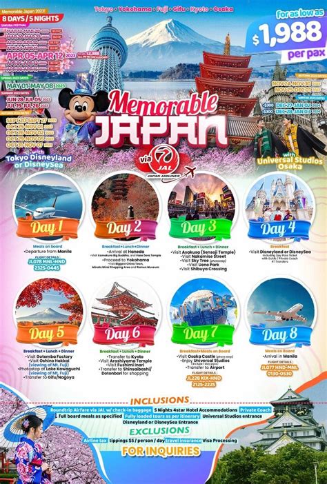 5 Full-day Memorable Japan 2023 Tour via Japan Airlines ($1988/pax ...