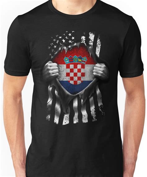 'Croatian American Flag USA Croatia' Essential T-Shirt by nikolayjs | Shirts, Classic t shirts ...