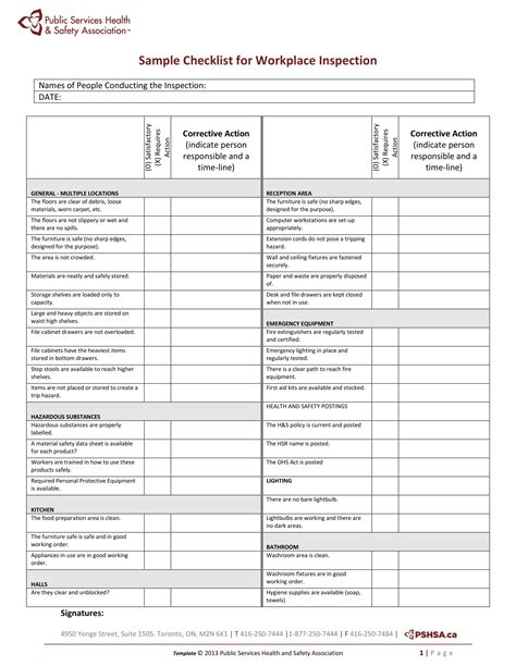 Daily Inspection Checklist Template