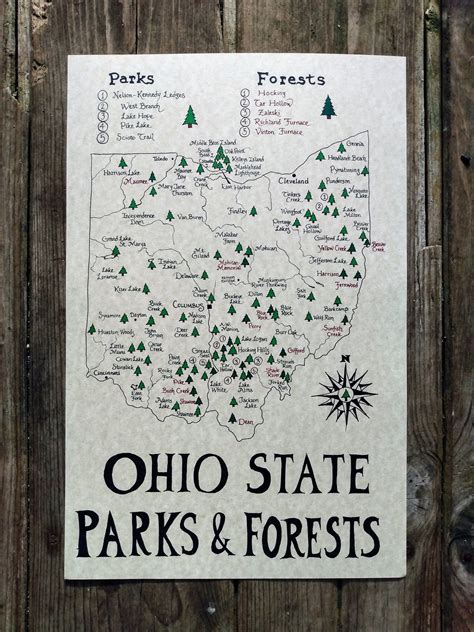 Ohio State Parks Map - Etsy | Ohio state parks, State parks, Ohio map