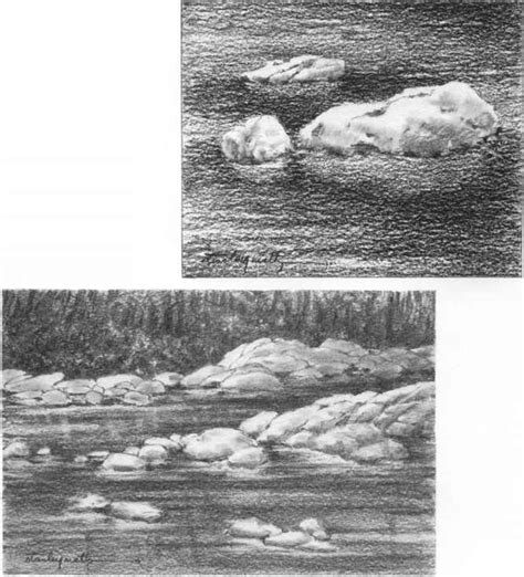 Drawing Rocks In Water - Drawing Nature - Joshua Nava Arts