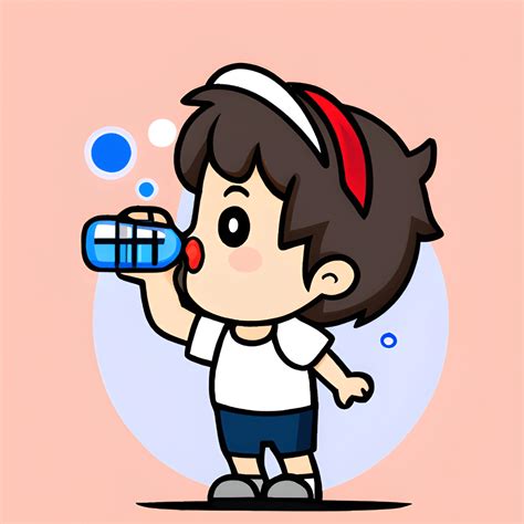 Gráfico de agua potable para niños con estilo de dibujos animados kawaii · Creative Fabrica