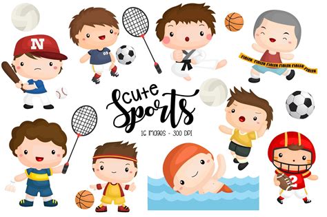 Sport and Boys Clipart - Cute Kids – MasterBundles