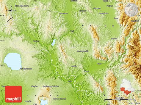 Physical Map of Terni