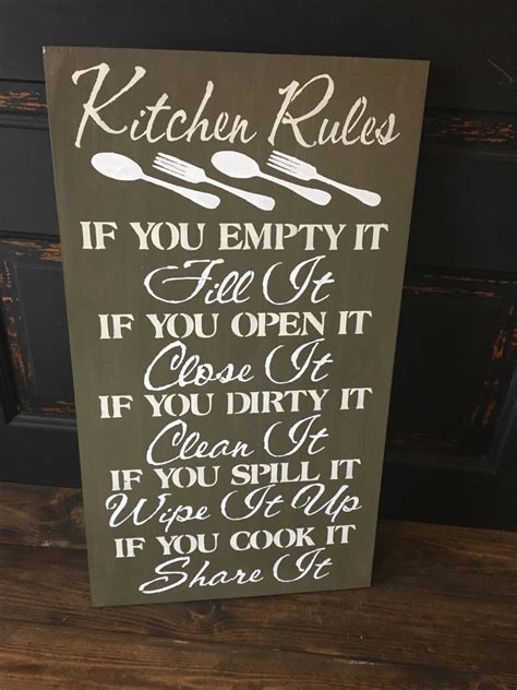 Kitchen Rules sign