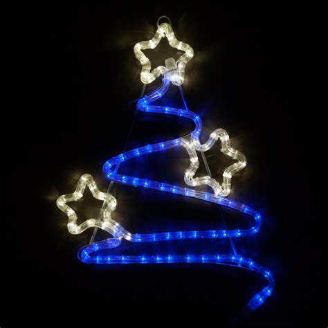 Outdoor Decoration - 20" LED Swirl Christmas Tree, Blue and White Lights