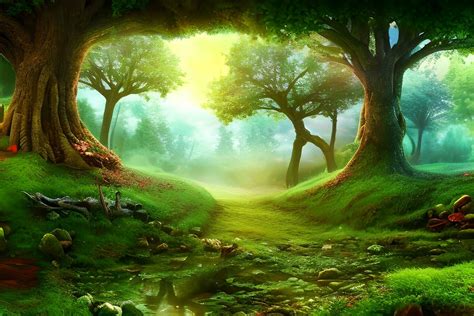 Magical Fairytale Forest Background, Magical Forest Landscape ...