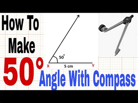 How To make 50 Degree Angle - With Compass - YouTube