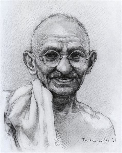 Pencil Sketch Of Mahatma Gandhi at PaintingValley.com | Explore collection of Pencil Sketch Of ...