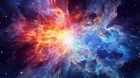 Starry Renderings 3d Rendering Of An Energetic Nebula With A Colorful Plasma Distortion And ...