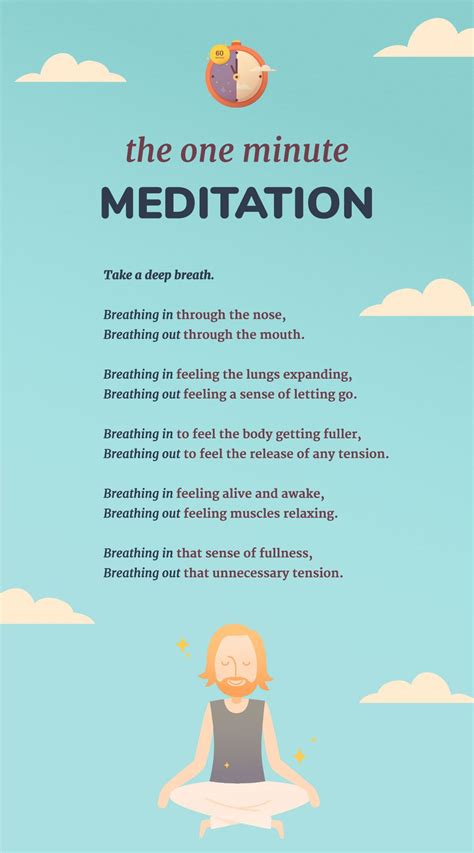 The One Minute Meditation | Meditation benefits, Meditation quotes, Meditation for beginners