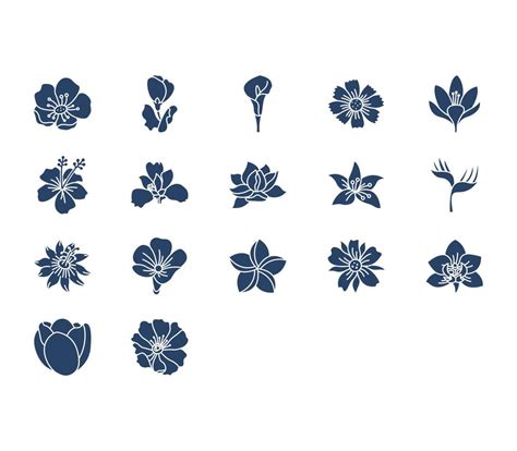 Spring flowers collection icon set 12166819 Vector Art at Vecteezy