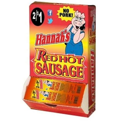 Hannah's Red Hot Sausage Individually Wrapped 50 count box No Pork - Walmart.com - Walmart.com