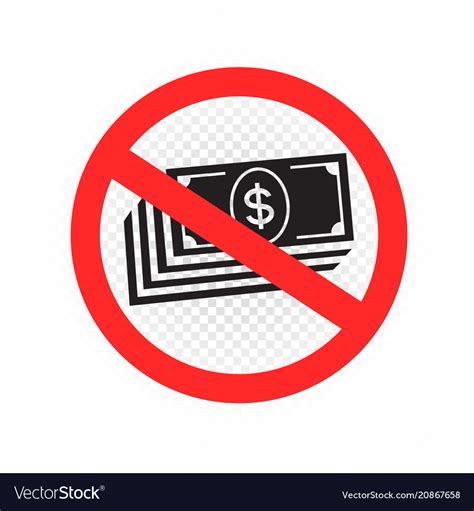 No cash sign symbol icon Royalty Free Vector Image