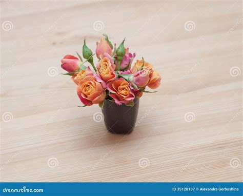 Simple Arrangement from Orange Roses Stock Image - Image of elegant ...