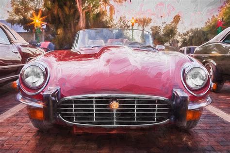 1975 Jaguar XKE V12 Convertible Painted Photograph by Rich Franco - Fine Art America