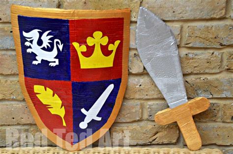 How to make a Knight's Shield from a Cardboard Box - Red Ted Art