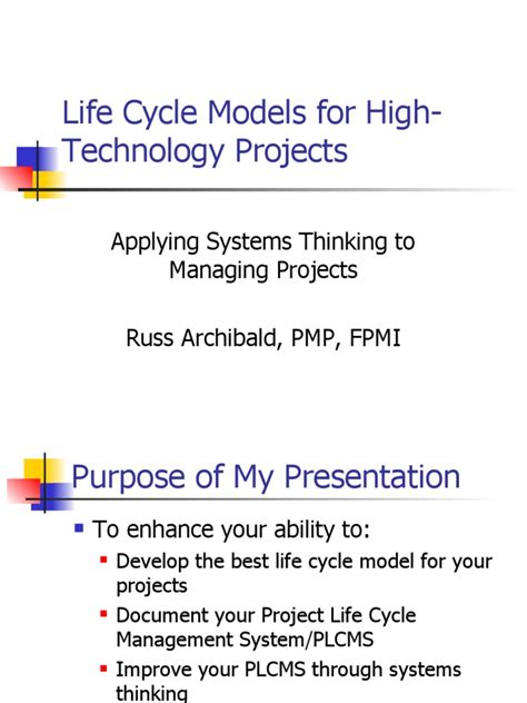 Life Cycle Models For High Technology Projects 2262 | PDF | Product ...