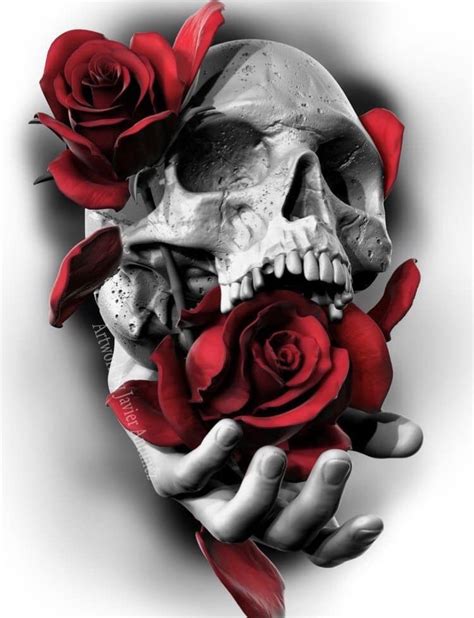 Small Skull Tattoo, Skull Rose Tattoos, Skull Tattoo Design, Skull Design, Tattoo Designs ...