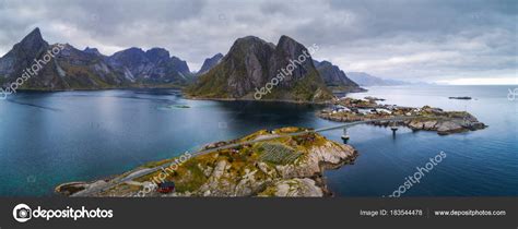 Aerial view of fishing villages in Norway Stock Photo by ©miroslav_1 ...