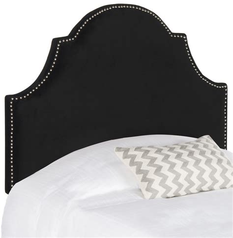 Hallmar Black Velvet Headboard - Silver Nail Head Headboards ...