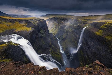 landscape, Nature, Waterfall, Canyon, River, Dark, Clouds, Iceland Wallpapers HD / Desktop and ...