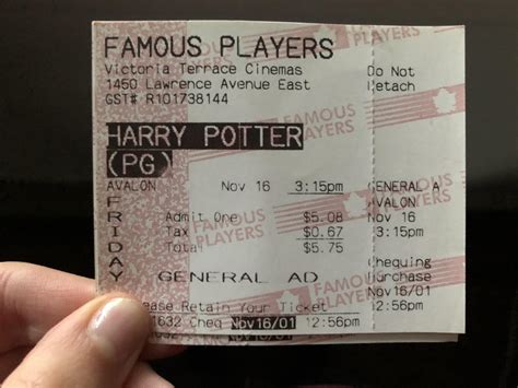 My Dad saved our movie tickets from the opening night of Harry Potter ...