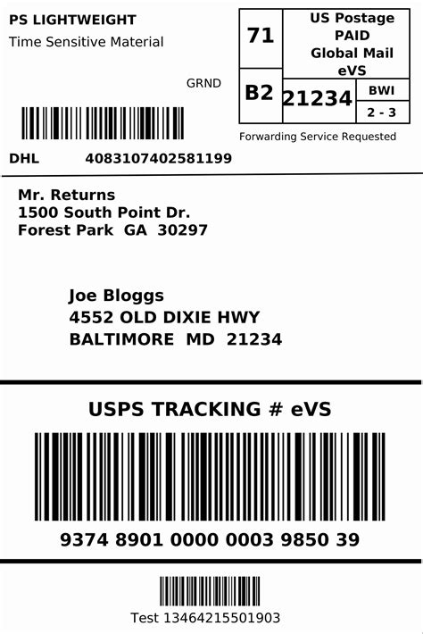 Return Address Label Template