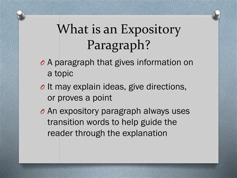 PPT - Expository Paragraphs PowerPoint Presentation, free download - ID ...