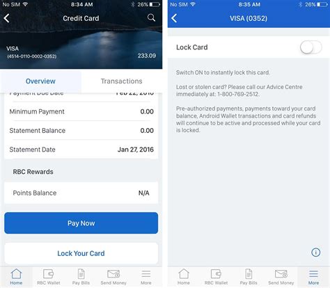 RBC users can now lock their credit cards by using their banking app