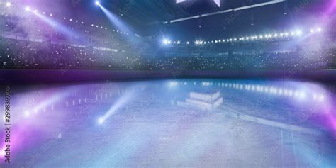 3-D ice arena for figure skating. Render 3-d Stock Illustration | Adobe Stock