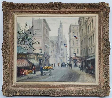 Painting Oil On Canvas "paris Street Scene"