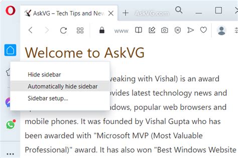 [Tip] Enable Auto-Hide Sidebar in Opera Web Browser – AskVG