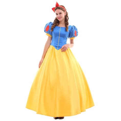 Cosplaydiy Adult Snow White Princess Dress Costume Halloween Party Dress Costume Women Wedding ...