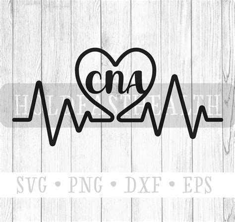 CNA Heart Digital Cut File Design, Nurse Life Heartbeat, Nursing PNG ...