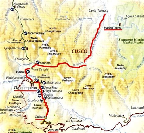 "choquequirao to machu picchu trek" map - Pesquisa Google | Machu picchu trek, Machu picchu, Machu