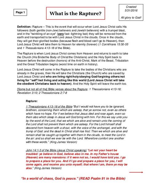 What is the Rapture PRINTOUT