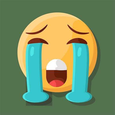 Premium Vector | Loudly Crying Face Cute Emojis Face Vectors