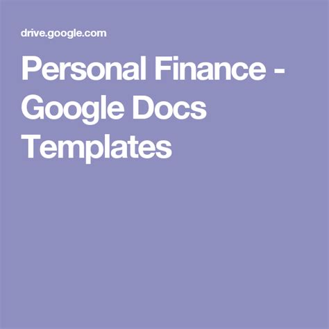 Personal Finance - Google Docs Templates Docs Templates, Planetarium, Teaching Preschool, Google ...