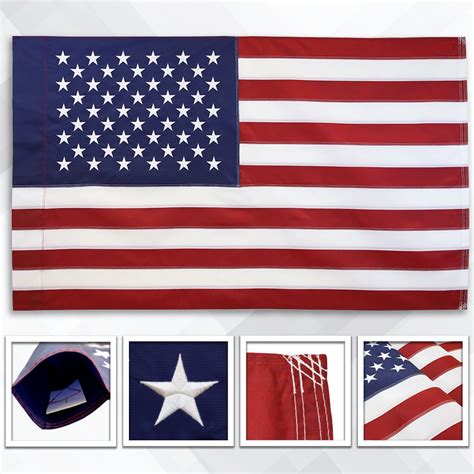 American Flag, 3x5, Sleeved, Embroidered | frontlineflags.com