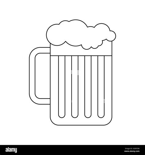 Beer mug icon in outline style isolated on white background Stock Photo ...