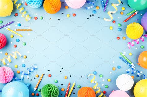 Blue birthday party background. | High-Quality Holiday Stock Photos ...