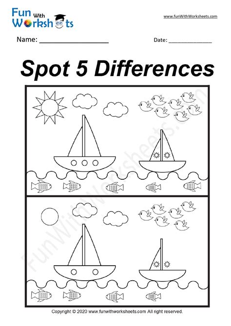 Printable Spot The Difference Worksheets